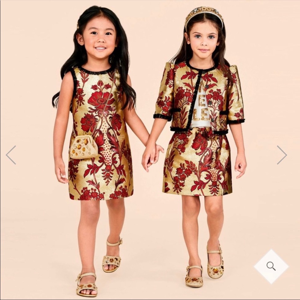 girls dolce & gabbana jacquard dress